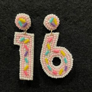 "16" Birthday Earrings